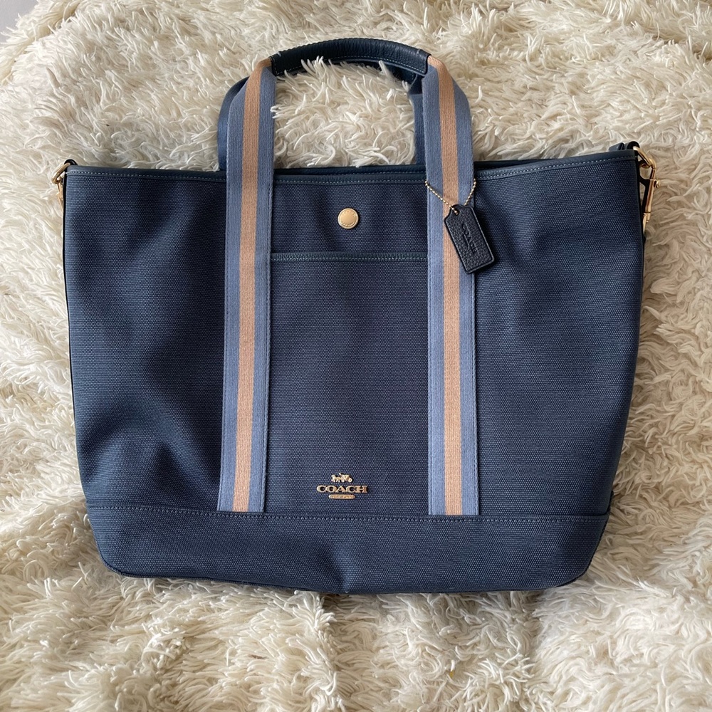Coach Ellis Weekender Tote, Blue with gold hardware